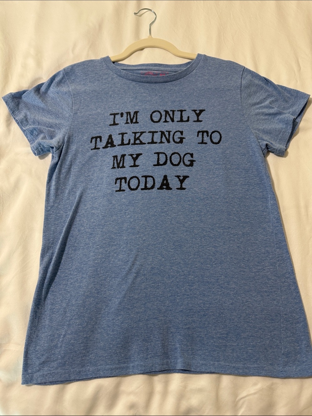 Crazy Dog T-Shirts Women's Heather Blue 'I'm Only Talking to My Dog Today' Tee